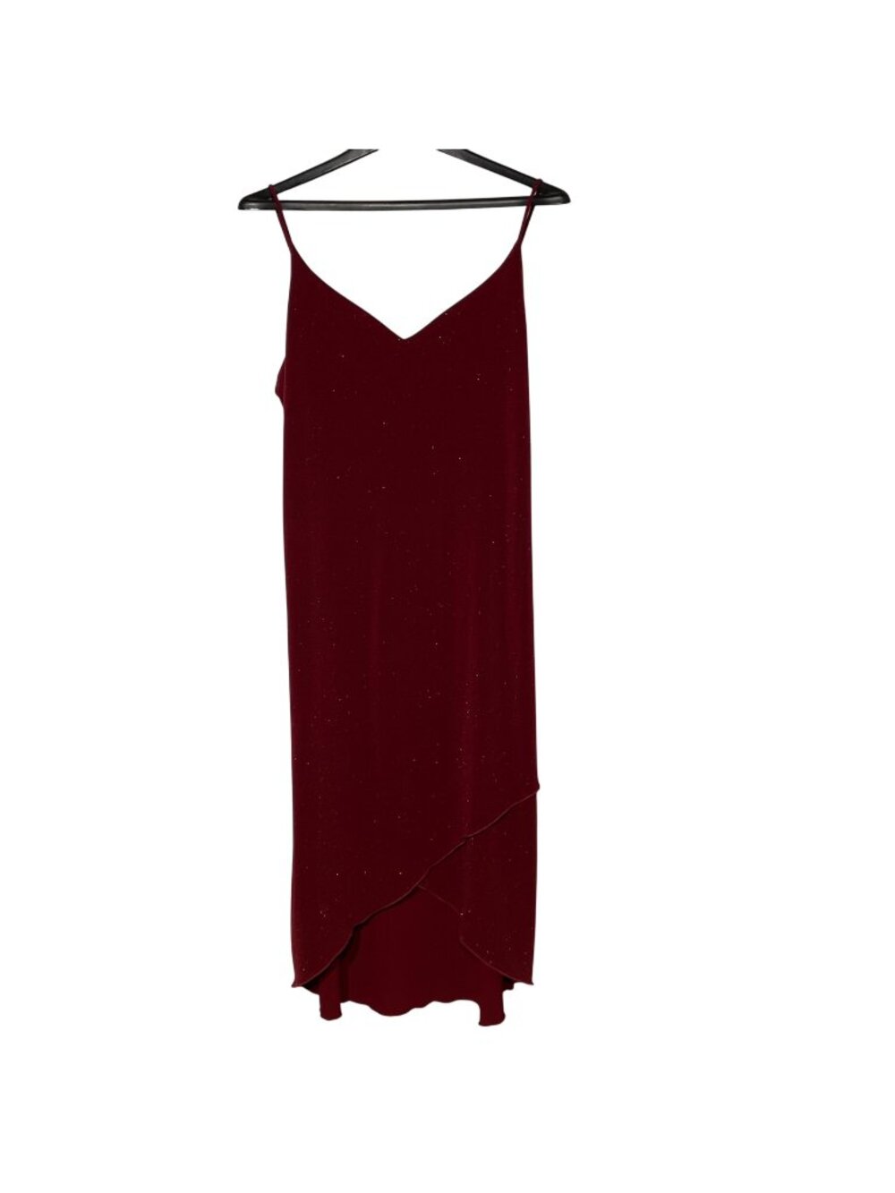Vintage Y2K Mine USA V-Neck Asymmetrical Hem Sparkle Glitter Stretch Dress Sz XL